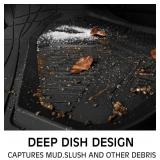 CAR PASS Heavy Duty Rubber Rear Car Mat, Deep-Dish Odorless Car Floor Mats All Weather, Universal Trim-to-Fit for SUVs Trucks Sedans, Waterproof Anti-Slip, Black