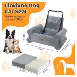 Dog Car Seat for Medium/Large Dogs up to 60 lbs, Memory Foam Dog Booster Seat with Thick Cushion, Pet Car Seat for Back with Detachable Washable Cover, Storage Pockets for SUV, Pick Up, Trunk, Grey