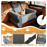 Dog Car Seat for Medium/Large Dogs up to 60 lbs, Memory Foam Dog Booster Seat with Thick Cushion, Pet Car Seat for Back with Detachable Washable Cover, Storage Pockets for SUV, Pick Up, Trunk, Grey