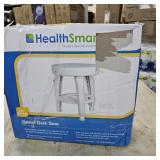 HealthSmart Swivel Shower Stool Seat with Storage Shelf, Rotating Shower Chair for Bathtub, Tool-Free Assembly, White