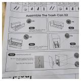 $140 Insputer Double 40QT Pull Out Trash Can Under Cabinet, Heavy Duty Under Sink Garbage Bin Kit with Soft-Close Slides for Kitchen, Laundry, Requires Minimum Cabinets Opening 18" W X 24" D