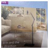 Tablet Floor Stand with 5LB Metal Base, Overhead Bed Phone Stand Angle Height Adjustable Holder, Universal Floor Stand Compatible with iPhone iPad Pro Air Mini, Samsung Tab, Kindle, E-Readers