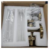 Wall Sconces Set of Two, Brushed Gold Bathroom Sconces with Clear Glass, Hardwired Sconces Wall Decor Set of 2, Modern Wall Light Fixtures for Bathroom Mirror Living Room Bedroom Hallway