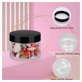 36 Pack 4 OZ Plastic Jars with Lids, BPA Free, Reusable, Refillable Transparent Cosmetic Containers for Bath Salts, Cosmetics, Powders, Beauty Product and Small Accessories