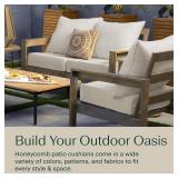 $113 Honeycomb Outdoor Heritage Deep Seat, 24 x 23, Textured Solid Charcoal Grey Chair Cushion with Removable Cover, for Patio Furniture