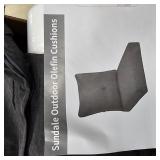 $113 Honeycomb Outdoor Heritage Deep Seat, 24 x 23, Textured Solid Charcoal Grey Chair Cushion with Removable Cover, for Patio Furniture