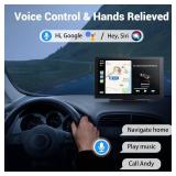 $103 Wireless Apple Carplay Screen for Car 4K Dash Cam, 9" Portable Apple Carplay & Android Auto Car Stereo, with 1080p Backup Camera, GPS Navigation/Mirror Link/Voice Control/Bluetooth