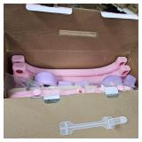 Art Easel for Kids, Adjustable Standing Rotatable Double Sided Easel with Painting Accessories for Toddlers Boys and Girls-Pink