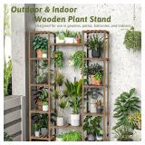 Plant Stand Indoor Outdoor 62.2  Tall Plant Shelf Large Tiered Flower Stands for Multiple Display Wood Hanging Planter Holder for Living Room Garden Balcony Patio Decor
