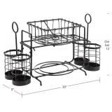 Metal Buffet Caddy Tabletop Organizer, Flatware Napkin and Plate Picnic Caddy Stackable Serving Set for Kitchen, Picnic, Camping, Party,Dining, Entertaining, Parties,Thanksgiving