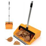 Large Commercial Dustpan with Comb Long Handle Upright Heavy Duty Dust Pan Outdoor Indoor for Courtyards, Garages, Lobbies, Shopping Malls, Market Floors, Sidewalks, Classroom Floor Cleaning