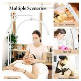 LIONVISON Lash Light for Eyelash Tech: Foldable Half Moon LED Lamp with Phone Holder for Eyelash Extension - Lash Artist Tech Tattoo, Esthetician