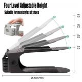 Shoe Slots Organizer 36 Pack, Adjustable Double Layer Stack Shoe Rack, Shoe Stackers for a Pair of Shoes,50% Space-Saving Storage Shoe Rack Holder for Closet Organization,Black