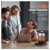 Narcissus Electric Kettle Temperature Control  5 , 1.8L Glass Electric Tea Kettle with Removable Infuser for Flowers & Fruit Tea, 1200W Fast Boiling, 6 Hours Keep Warming, Black