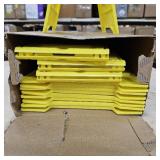 8-Pack Caution Wet Floor Sign,17.5" Height,Bright Yellow Double-Sided Folding A-Shaped Frame Design, Bilingual Caution Message