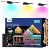 $323 APPECK Permanent Outdoor Lights Pro 200ft, 144W RGBCW Eaves Lights with 144 LED Lights, 80lm, Cuttable, 111 Scene Modes, IP67 Waterproof Lighting for Christmas Decoration, Work with Alexa, Black