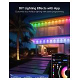 $323 APPECK Permanent Outdoor Lights Pro 200ft, 144W RGBCW Eaves Lights with 144 LED Lights, 80lm, Cuttable, 111 Scene Modes, IP67 Waterproof Lighting for Christmas Decoration, Work with Alexa, Black
