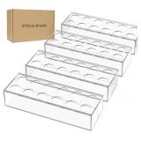 4 Pack 12" Clear Acrylic Flower Vase Rectangular Floral Centerpiece for Dining Table Modern Flower Arrangement for Home Decor or Weddings