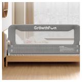 Foldable Bed Rail for Toddlers, 59in Reinforced Carbon Steel Frame&Connectors, Breathable Cationic Fabric, Safety Toddler Bed Rails for Queen, King, Twin, Full, No-Tool Setup.