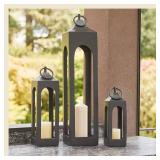 $150 CG Hunter Medium Black Lantern, Rustic Metal Decorative Lantern, 21" Tall