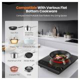 Electric Hot Plate,Nuopuplai Single Countertop Burner Portable Ceramic Cooktop For Cooking Ultra-thin Electric Stove Infrared Cooker,24-Hour Timer Child Safety Lock,Compatible With All Cookware 1800W