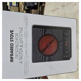 Electric Hot Plate,Nuopuplai Single Countertop Burner Portable Ceramic Cooktop For Cooking Ultra-thin Electric Stove Infrared Cooker,24-Hour Timer Child Safety Lock,Compatible With All Cookware 1800W