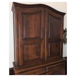 French Provincial Oak Armoire Cabinet