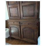 French Provincial Oak Armoire Cabinet