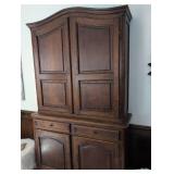 French Provincial Oak Armoire Cabinet