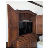 French Provincial Oak Armoire Cabinet