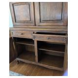 French Provincial Oak Armoire Cabinet