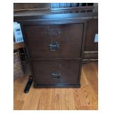Pottery Barn Traditional Dark Wood Executive Desk with File Storage