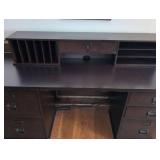 Pottery Barn Traditional Dark Wood Executive Desk with File Storage