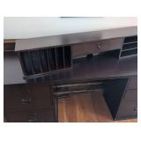 Pottery Barn Traditional Dark Wood Executive Desk with File Storage