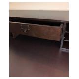 Pottery Barn Traditional Dark Wood Executive Desk with File Storage