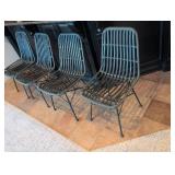 Mid-Century Modern Woven Wire Dining Chairs Set4