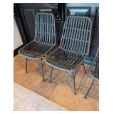 Mid-Century Modern Woven Wire Dining Chairs Set4