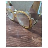 1980s Christian Dior Yellow Frame Eyeglasses