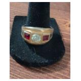 14K Gold Ruby and Diamond Ring