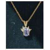 Tanzanite and Diamond Accent Pendant Necklace