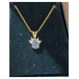 Tanzanite and Diamond Accent Pendant Necklace