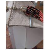 Multi-Strand Seed Bead Necklace in Coral and Grey