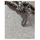 Handcrafted Earth Tone Beaded Necklace with Metal Accents