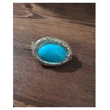 Oval Turquoise Silver Money Clip