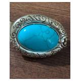 Oval Turquoise Silver Money Clip