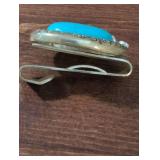 Oval Turquoise Silver Money Clip
