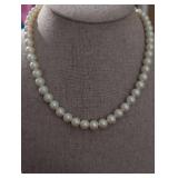 1928 White Pearl Necklace with Gold Clasp