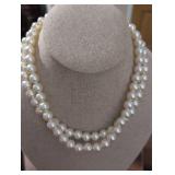 Double Strand Pearl Necklace with Decorative Clasp