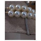Double Strand Pearl Necklace with Decorative Clasp
