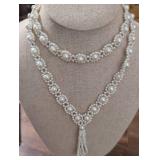 Pearl Tassel Statement Necklace